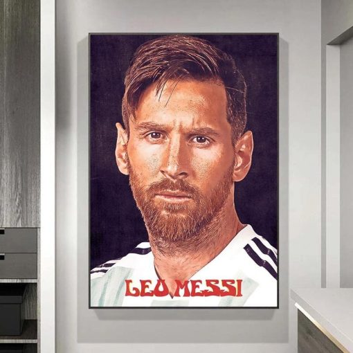 Football Sport Star Leo Messi PosterPrint Poster Sports Art Banner Football Fan Kids Wall Decor Home Decoration Cuadros