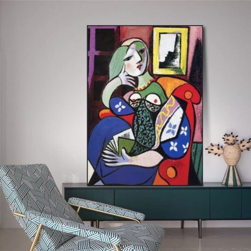 Woman With Book by Pablo Picasso Famous Painting Printed on Canvas