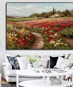 Claude Monet Poplars Poppy Fields Landscape on Canvas Oil Painting Posters and Prints Cuadros Wall Art Picture for Home Decor