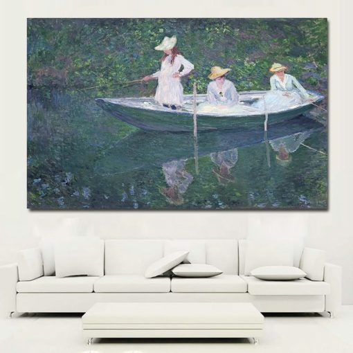 Claude At Dusk Monet Painting Water Lilies Willow Tree Oil Painting on Canvas Prints and Posters Wall Art Picture for Home Decor