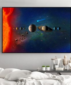 Galaxy Stars Astronaut Planet Hole Space Canvas Painting Universe Earth Meteorite Posters and Prints Wall Picture for Home Decor