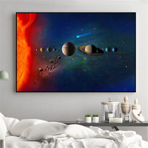 Galaxy Stars Astronaut Planet Hole Space Canvas Painting Universe Earth Meteorite Posters and Prints Wall Picture for Home Decor