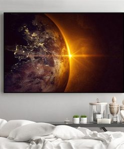 Galaxy Stars Astronaut Planet Hole Space Canvas Painting Universe Earth Meteorite Posters and Prints Wall Picture for Home Decor