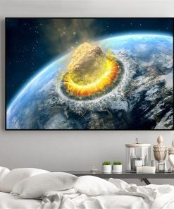 Galaxy Stars Astronaut Planet Hole Space Canvas Painting Universe Earth Meteorite Posters and Prints Wall Picture for Home Decor