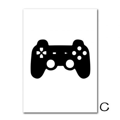 Game Loading Minimalist Canvas Print Gaming Wall Art Poster Black And White Art Painting Boys Room Decorative Picture Gamer Room