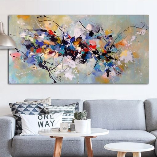 Abstract Oil Painting on Canvas Colorful Posters and Print Scandinavian Cuadros Wall Art Picture for Living Room Home Decoration