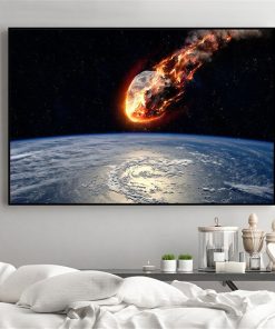 Galaxy Stars Astronaut Planet Hole Space Canvas Painting Universe Earth Meteorite Posters and Prints Wall Picture for Home Decor