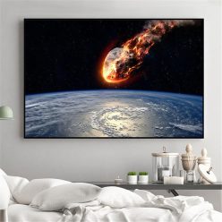 Galaxy Stars Astronaut Planet Hole Space Canvas Painting Universe Earth Meteorite Posters and Prints Wall Picture for Home Decor