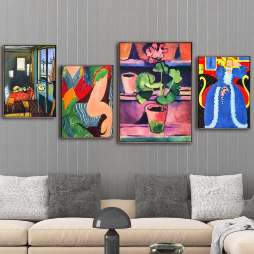 Canvas Printed Home Decor Watercolor Painting Wall Art Modular French Henri Matisse Girl Nordic Poster Pictures For Living Room