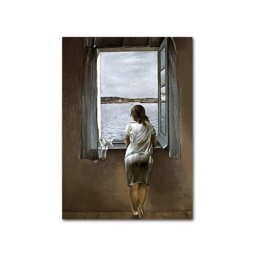 Lookout Woman By Salvador Dali Canvas Painting Nordic Simple Posters and Prints Wall Art Picture for Living Room Home Decoration