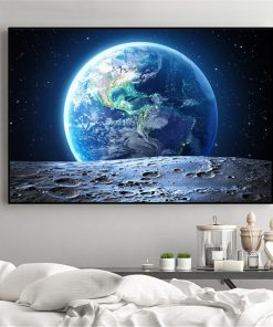 Galaxy Stars Astronaut Planet Hole Space Canvas Painting Universe Earth Meteorite Posters and Prints Wall Picture for Home Decor