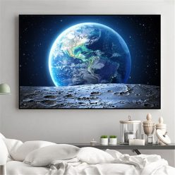 Galaxy Stars Astronaut Planet Hole Space Canvas Painting Universe Earth Meteorite Posters and Prints Wall Picture for Home Decor