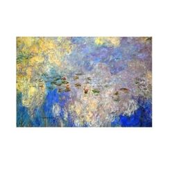 Claude At Dusk Monet Painting Water Lilies Willow Tree Oil Painting on Canvas Prints and Posters Wall Art Picture for Home Decor