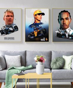 Top Formula One Racing Drivers Paintings Printed on Canvas