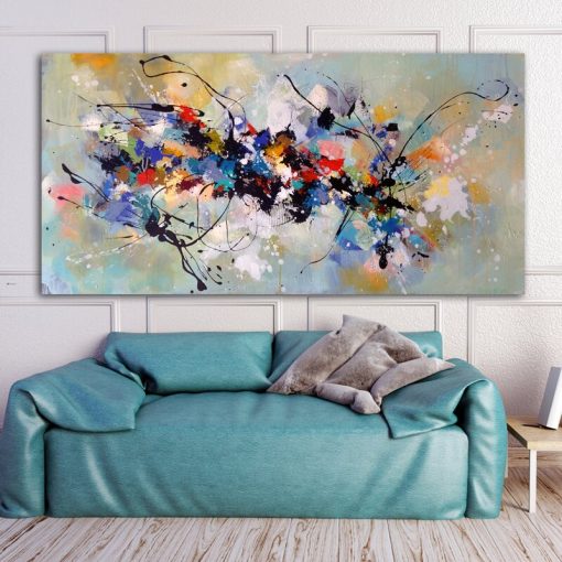 Abstract Oil Painting on Canvas Colorful Posters and Print Scandinavian Cuadros Wall Art Picture for Living Room Home Decoration