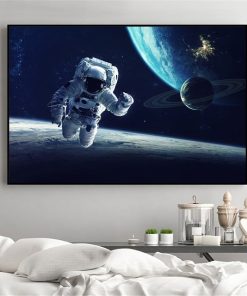 Galaxy Stars Astronaut Planet Hole Space Canvas Painting Universe Earth Meteorite Posters and Prints Wall Picture for Home Decor