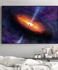 Galaxy Stars Astronaut Planet Hole Space Canvas Painting Universe Earth Meteorite Posters and Prints Wall Picture for Home Decor