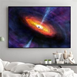 Galaxy Stars Astronaut Planet Hole Space Canvas Painting Universe Earth Meteorite Posters and Prints Wall Picture for Home Decor