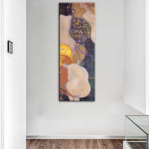 Gustav Klimt Goldfish Oil Paintings on Canvas Famous Posters and Prints Cuadros Wall Art Picture for Living Room Home Decoration