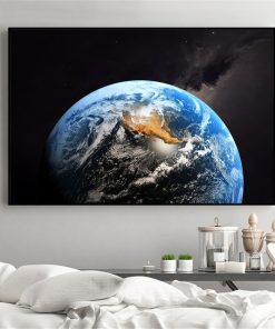 Galaxy Stars Astronaut Planet Hole Space Canvas Painting Universe Earth Meteorite Posters and Prints Wall Picture for Home Decor