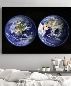 Galaxy Stars Astronaut Planet Hole Space Canvas Painting Universe Earth Meteorite Posters and Prints Wall Picture for Home Decor