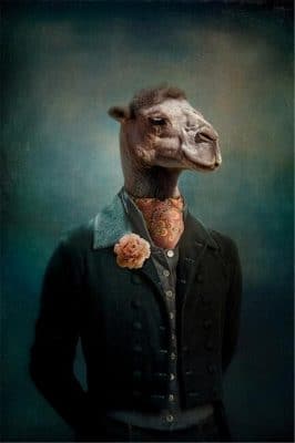 Earl of the Goat Classical Canvas Paintings On the Wall Art Posters And Prints Mr. Goat In a Suit Canvas Picture Home Wall Decor