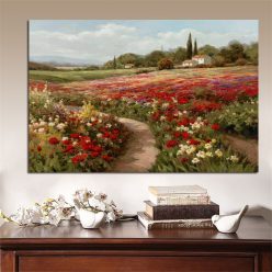 Claude Monet Poplars Poppy Fields Landscape on Canvas Oil Painting Posters and Prints Cuadros Wall Art Picture for Home Decor