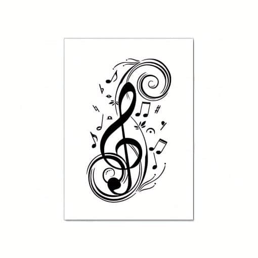 Music Symbol Treble and Bass Art Printed on Canvas - Image 6