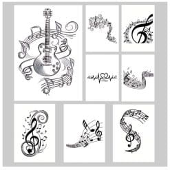 Music Symbol Treble and Bass Art Printed on Canvas