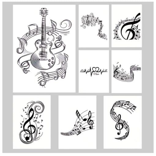Music Symbol Treble and Bass Art Printed on Canvas