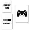 Black and White Painting for Gamers Room Printed on Canvas