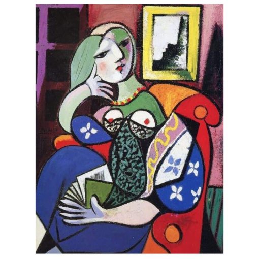 Woman With Book by Pablo Picasso Famous Painting Printed on Canvas - Image 2