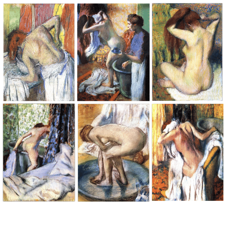 Bathing Girls Wall Art Paintings by Edgar Degas Printed on Canvas