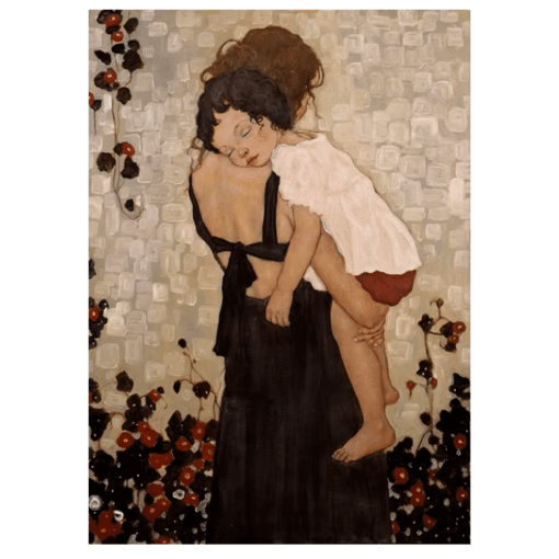 Mother and Child painting by Xi Pan Fine Art Printed on Canvas - Image 2