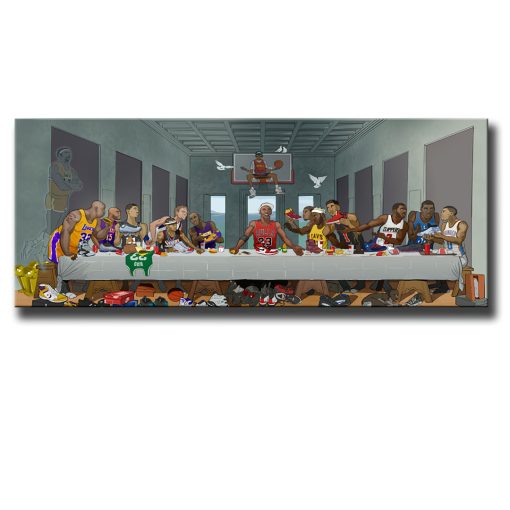 Basketball Players Last Supper Painting Printed on Canvas - Image 2