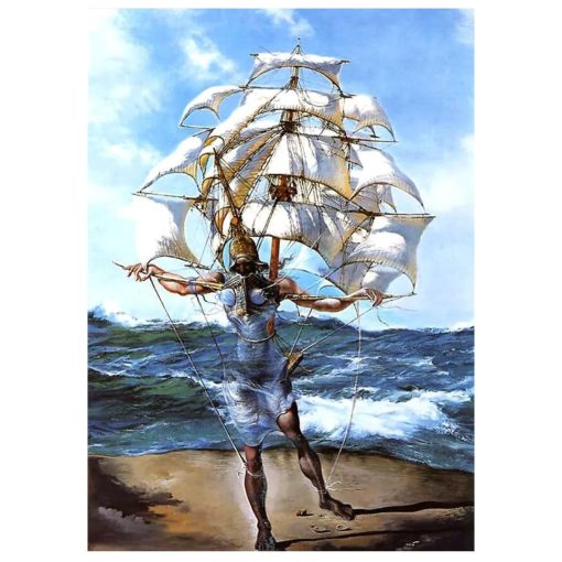 Salvadors Dali Reproduction The Ship Painting Printed on Canvas - Image 3