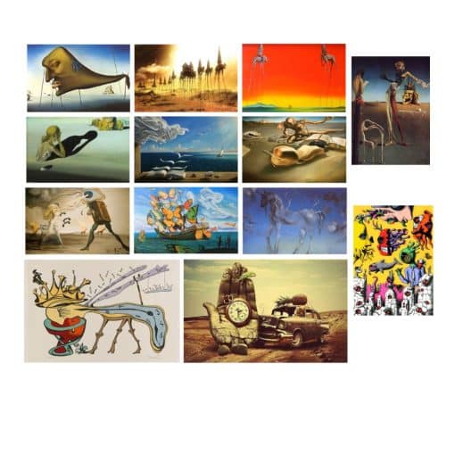 Salvador Dali and Others with Great Surrealism Paintings Printed on Canvas