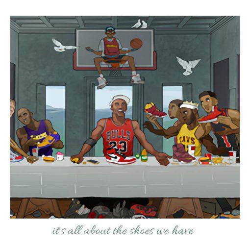 Basketball Players Last Supper Painting Printed on Canvas - Image 4