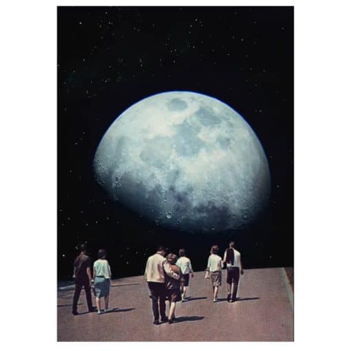 Earth Space Moon Fun Surrealism Paintings Printed on Canvas - Image 3