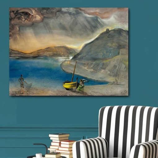 The Angel of Port Lligat by Salvador Dali Painting Printed on Canvas - Image 3