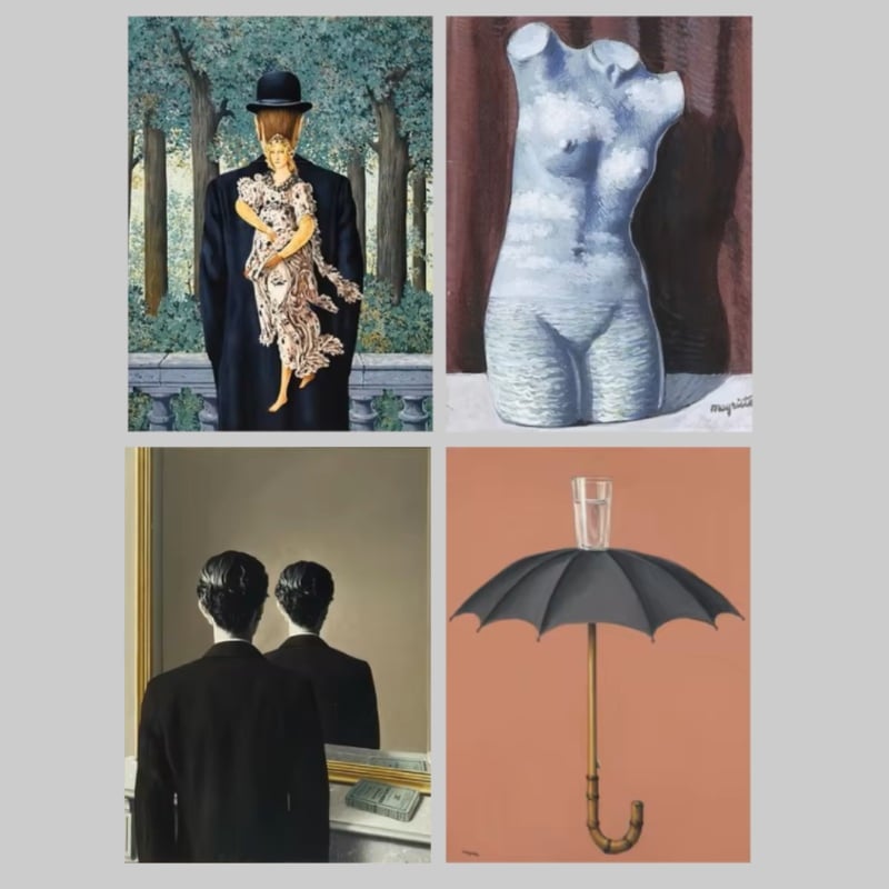 René Magritte Surrealism wall art Paintings Printed on Canvas