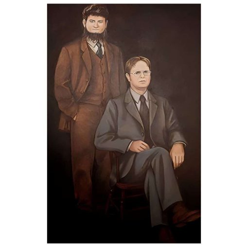 Portrait of Dwight Schrute and Mose Schrute Canvas Painting - Image 2