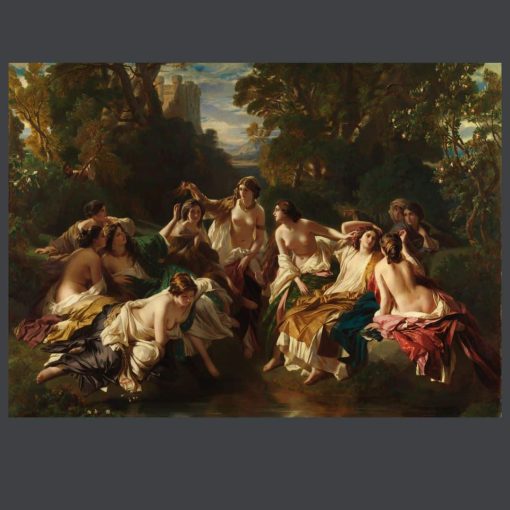 Florinda by Franz Winterhalter Palace Girls Bathe In Garden - Image 3