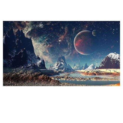 Planets Landscape Wall Art Painting Printed on Canvas - Image 2