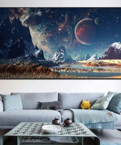 Planets Landscape Wall Art Painting Printed on Canvas