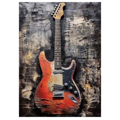 Graffiti Rock Guitar Painting Printed on Canvas - Image 4