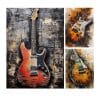 Graffiti Rock Guitar Painting Printed on Canvas