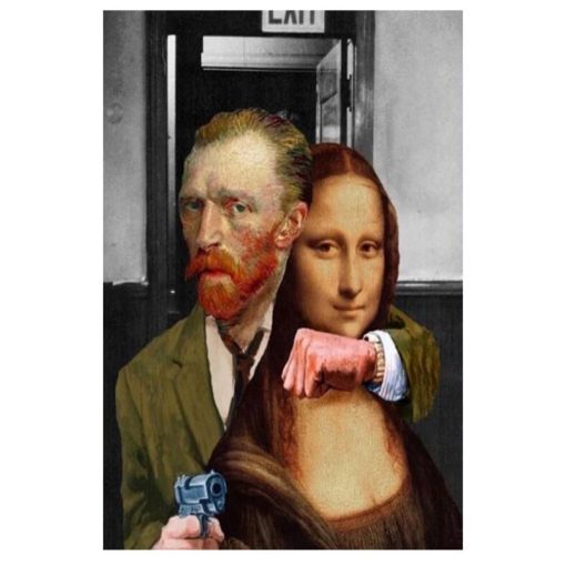 Funny Characters with Van Gogh Artwork Printed on Canvas - Image 5