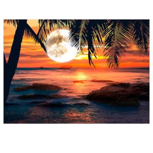 Abstract Sunset and Moon Artwork Picture Printed on Canvas - Image 3