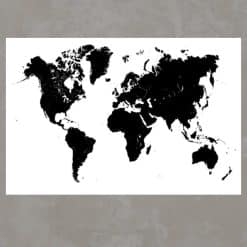 Black and White World Map 2